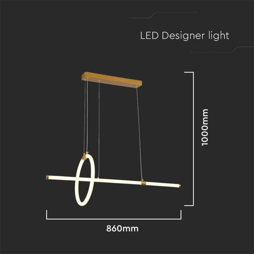 Modern Linear LED Pendant Light 16W – Black 860mm