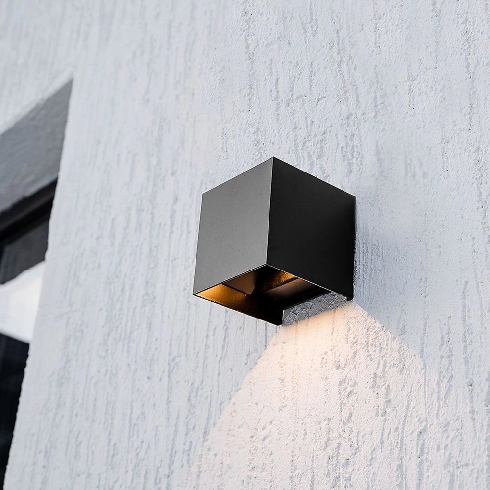 Modern Solar Wall Light 9W 3-in-1 IP65 – Black Outdoor