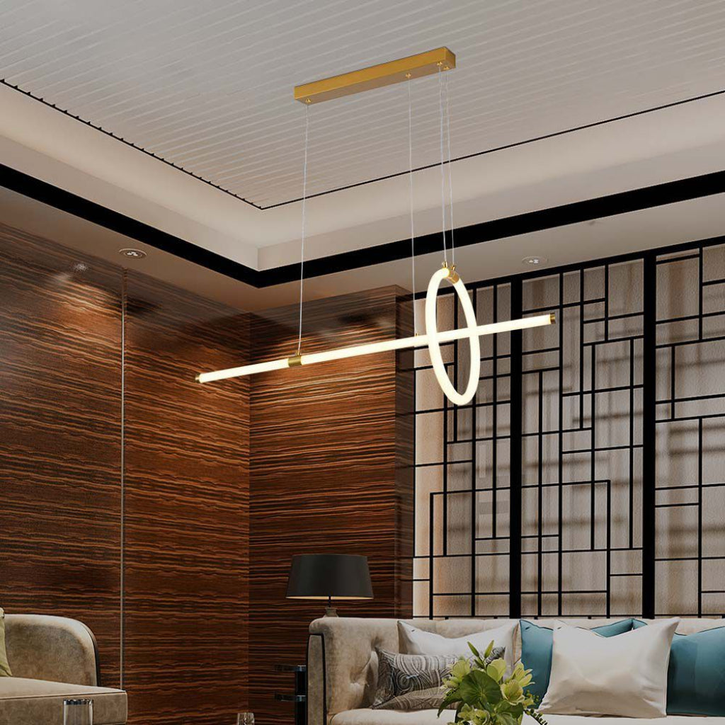 Modern Linear LED Pendant Light 16W – Black 860mm